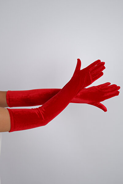 Hayalperest boncuk Long Velvet Evening Dress Gloves Party Prom Wedding Accessory