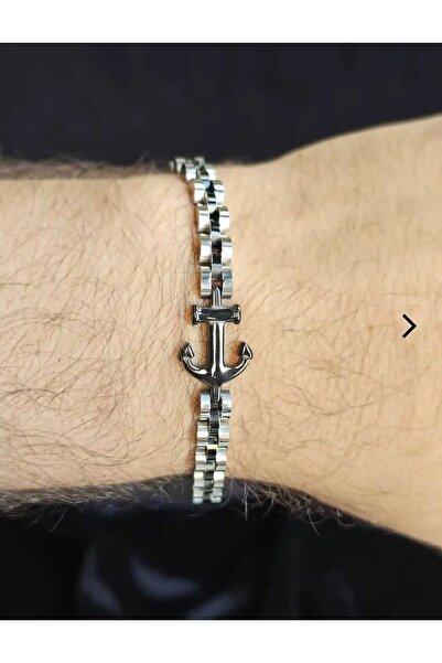 SENDEAL SHOP Denizci Çapa Model Erkek Çelik Bileklik - E34