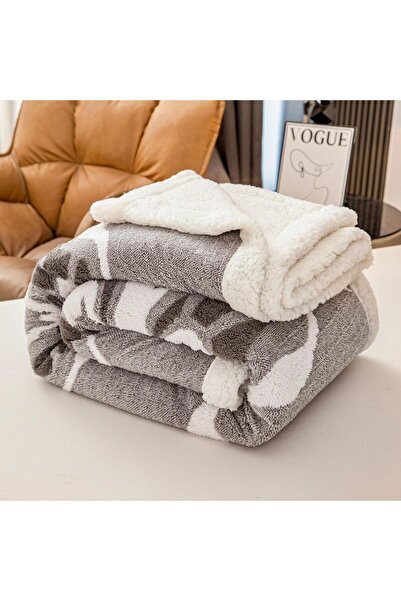 JOJO HOME 3D butterfly blanket, with fur, cocolino, 200x230cm, Dark Grey