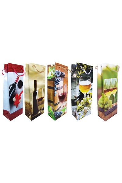 JML1 Gift Bags for Bottles 35×14 cm Various Models 12/set Wholesale