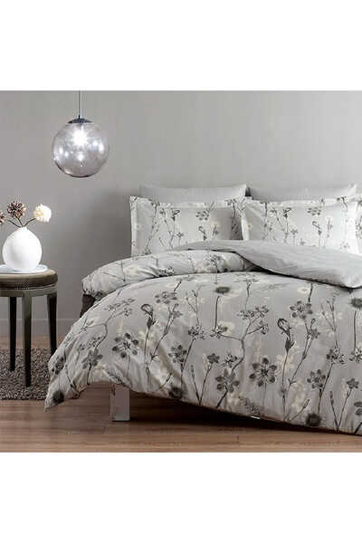 Talis Duvet Cover and 2 Pillowcases Set Cloe Grey, 100% Cotton