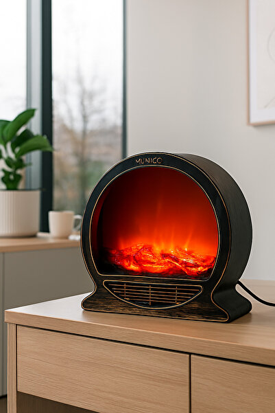 Munico Şömine Görünümlü LED Lamba Model 30x30 cm, Gerçekçi Işık Efekti | Ev v...
