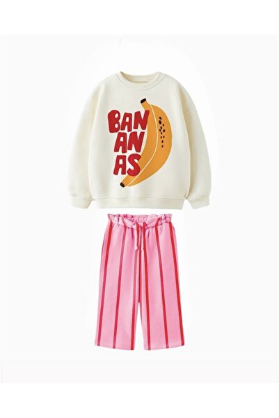 KidsSel Girl's Printed Model 3 Thread Cotton Fabric Top and Bottom Set