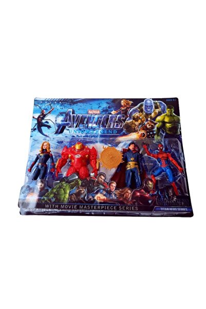 OEM Set of 4 articulated superhero figurines type Avengers, Ironman HulkBuster, SpiderMan, Doctor Strang