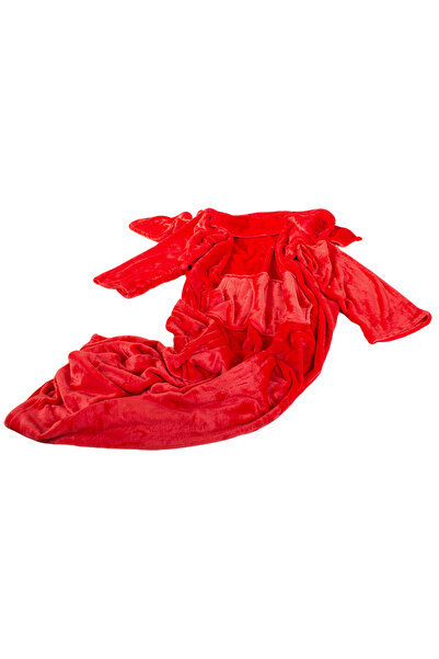 zola Blanket with sleeves, pockets, unisex, soft and comfortable, 140x200, red