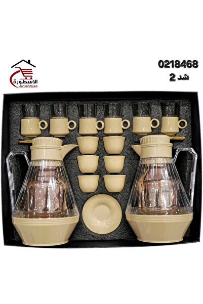 AL OSTORAH Luxury hospitality set consisting of 20 pieces (2 tea thermoses + 1 coffee + 1 liter, 6 tea cups + 6 coffee cups + 6 saucers)