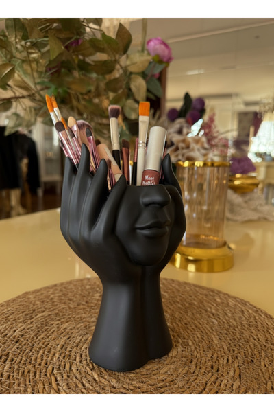 shop Suport pentru pensule de machiaj în formă de față Organizator decorativ ...