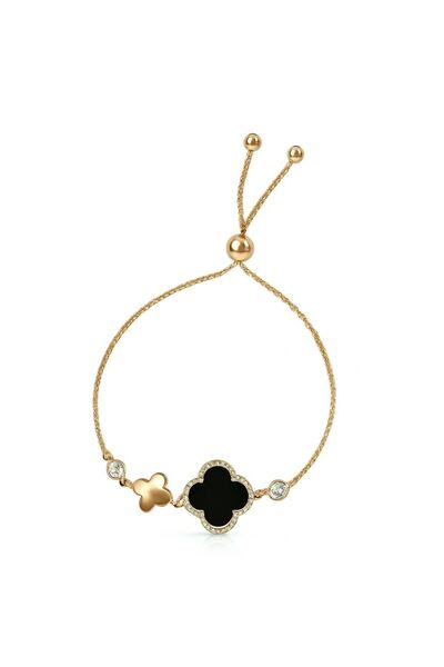 Sense of Atelier VCLF Vionne Yonca Bileklik-Gold/Siyah