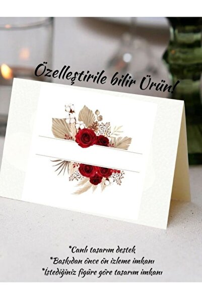 izmirdenet 10 Adet Davetiye , Düğün Nişan Davet Masa Kartı, Hoşgeldiniz Kartı