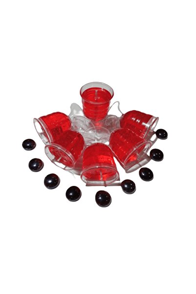 Nadom 6 Adet Mini Şeffaf Kadeh Bardak Kokulu Jel Mum 5x7cm