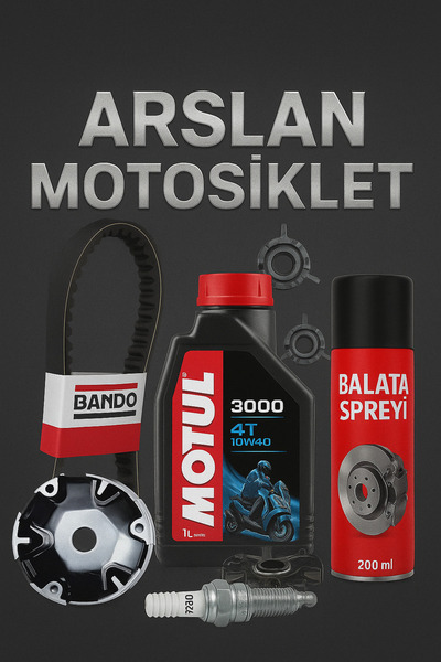 ARSLAN MOTOR YEDEK PARÇA SCOOTER 50-80 CC 5 Lİ BAKIM SETİ (BANDO KAYIŞ-MOTUL ...