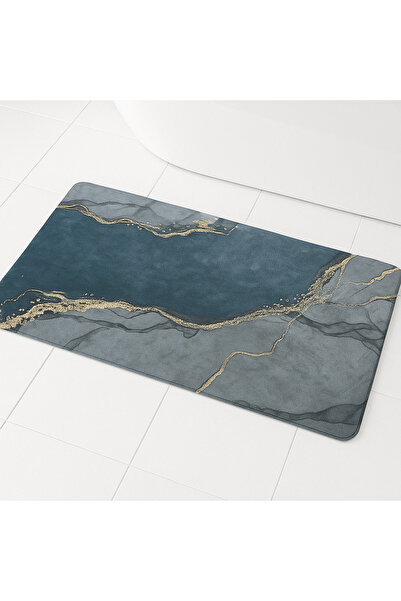 zola Bath mat, Zola®, abstract pattern, non-slip, polyester, 50x80 cm, grey with black