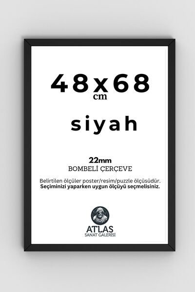 AtlasSG Puzzle Çerçevesi 22 Mm 48x68 Cm (1000 lik 1000 parça) Siyah Pvc li