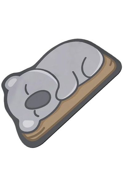 zola Bath mat, anti-slip, quick drying, 60x40 cm, koala pattern, grey