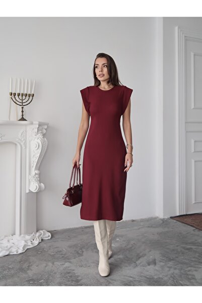 Paw Garage Women's Liora Ottoman Fabric t Sleeve Slit Dress