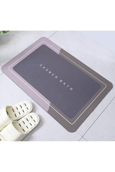 zola Rectangular bath mat, Zola, non-slip, 60x40 cm, grey/purple