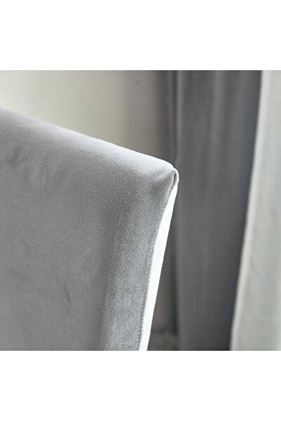 zola Κάλυμμα καρέκλας γενικής χρήσης, ελαστική ταινία, βελούδινο πολυεστέρα, ανοιχτό γκρι