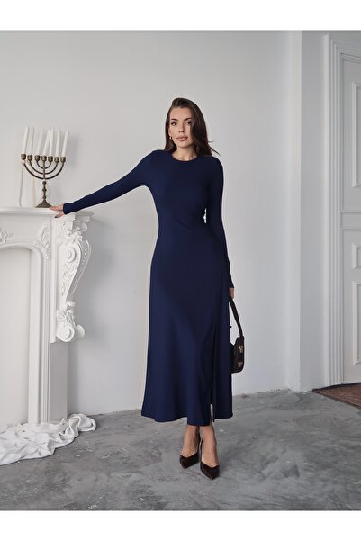 Paw Garage Women's Liane Ottoman Fabric Side Slit Maxi Dress