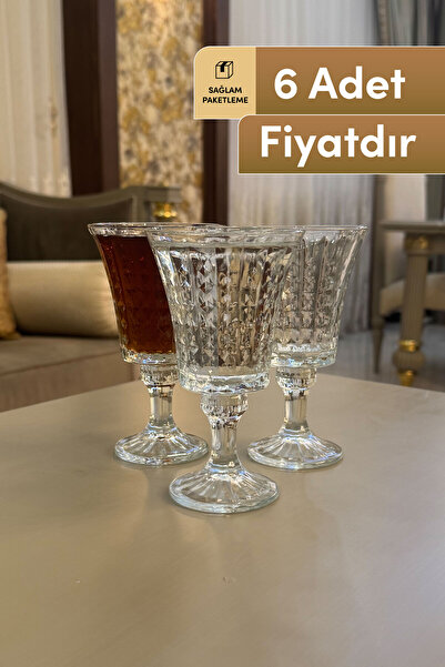 Mutfiko مجموعة أكواب زجاجية فاخرة (6 قطع) - نمط قطع عتيق، أنيقة ومتينة