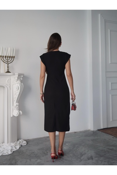 Paw Garage Women's Liora Ottoman Fabric t Sleeve Slit Dress