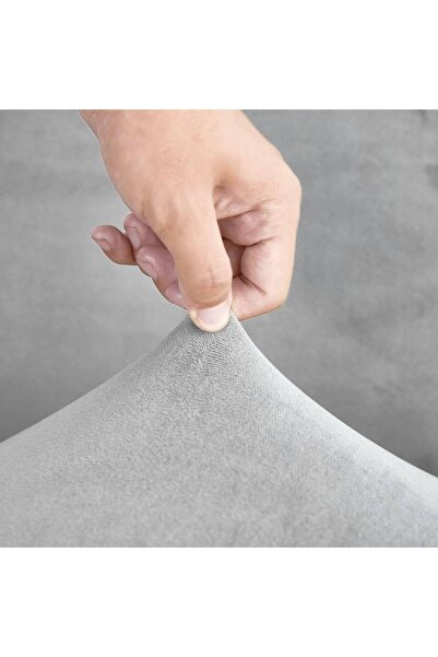 zola Κάλυμμα καρέκλας γενικής χρήσης, ελαστική ταινία, βελούδινο πολυεστέρα, ανοιχτό γκρι