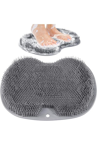 UBX Shower mat, UBX®, non-slip, for foot massage, silicone, 28x21 cm, grey