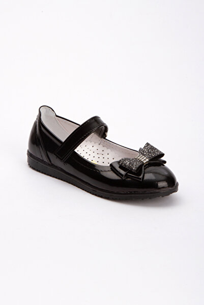 TAKI DERYASI Black Shiny Non-Slip Sole Girl Child Princess Ballerinas