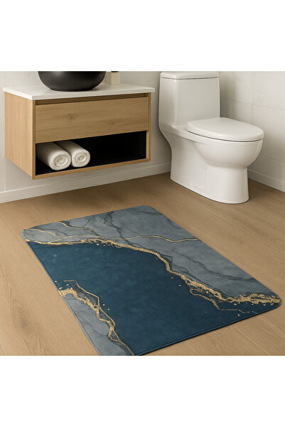 zola Bath mat, Zola®, abstract pattern, non-slip, polyester, 50x80 cm, grey with black