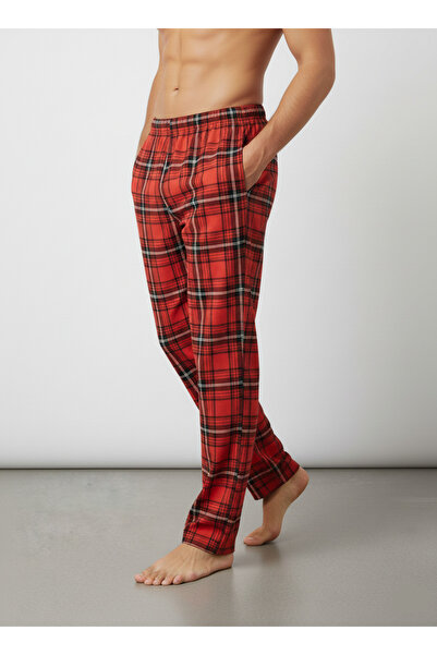 Mutlu City Yüksek Kalite Pamuk Cepli Erkek Ekoseli Pijama Altı 1485