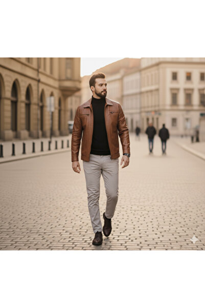 SNR hakiki kuzu derisi erkek deri mont gerçek deri ceket yumuşak deri içi kürklü leather