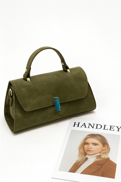 Handley Lüks Süet Kutu Model Çapraz ve El Omuz Çantası