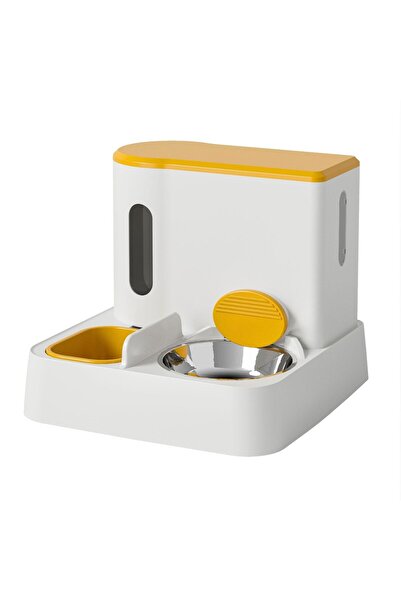 DEKOHOP Kedi Köpek Mama Ve Su Kabı Paslanmaz Çelik Kase Otomatik Su Denge Akı...