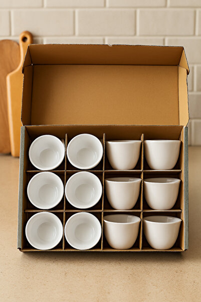 ALSAIF KITCHEN Melamine Cup Set – 12-Piece Durable White Drinkware | Lightweight Big Size& Break-Resistant