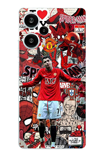 TechTree حافظة سيليكون مطبوعة بتصميم Red Devils Ronaldo المتوافقة مع POCO F5