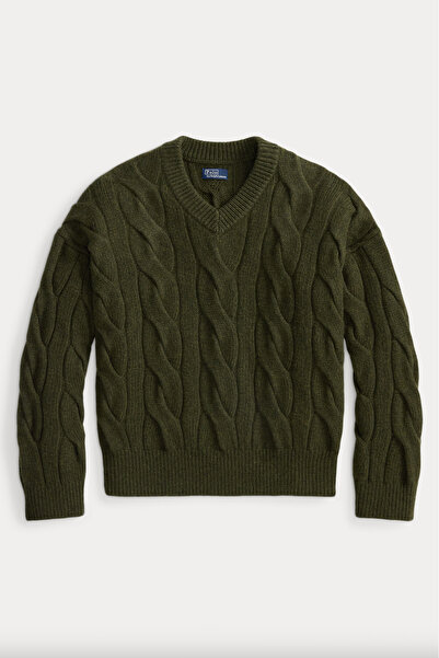 Polo Ralph Lauren Cable-Knit Wool-Cashmere V-Neck Jumper