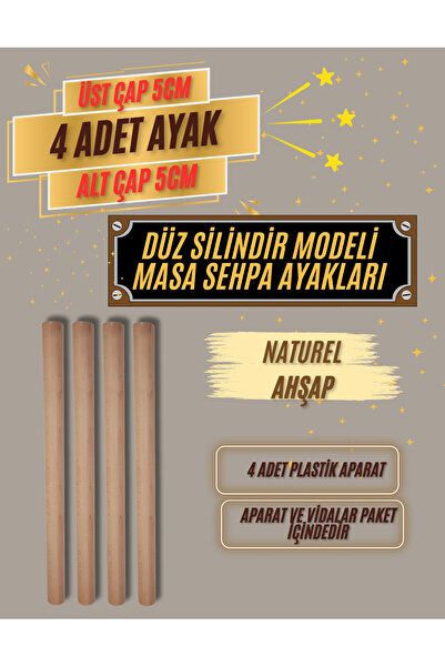 yılmaz ahşap Cylinder Model Table & Side Table Legs