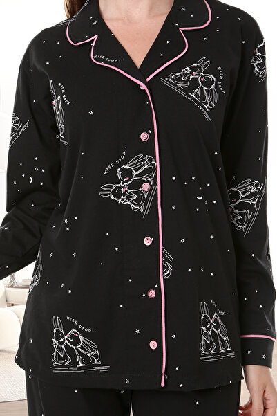 Bella Linda Buttoned Cotton Long Sleeve Women's Pajama Set