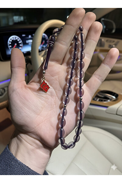 A-STİL TAKI Men's Arpa Cut Turkish Flag Single Tassel Gift Box Prayer Beads