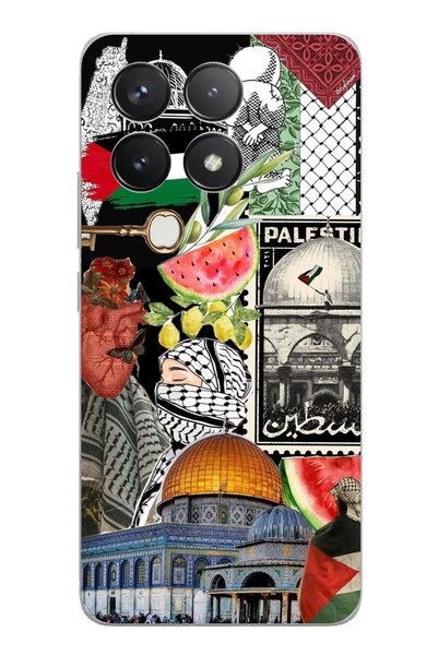 TechTree Poco F6 Pro Compatible Palestine Freedom Collage Printed Silicone Case