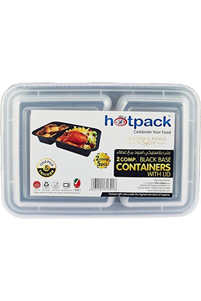 Hotpack وعاء تخزين طعام للاستخدام مرة واحدة، قابل للاستخدام في الميكروويف، مك...