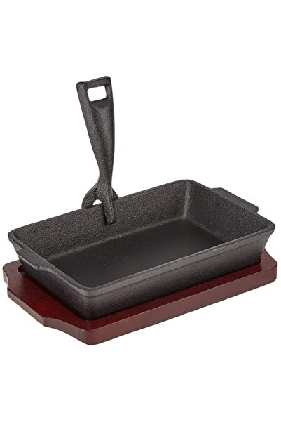 Generic Raj Rectangular Sizzle Tray With Holder 20.7X13Cm, 20.7 cm x 13, Blac...