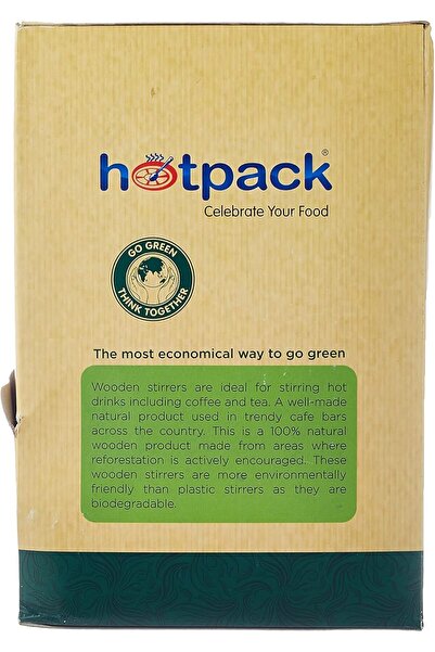 Hotpack أعواد تقليب القهوة الخشبية العضوية 19 سم، 1000 قطعة