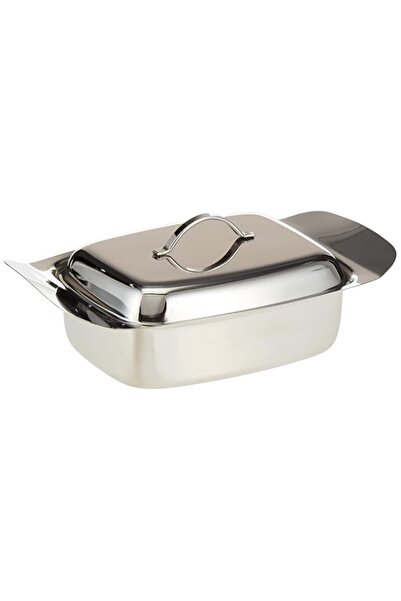 Generic Raj Stainless Steel Butter Dish with Lid, 19 cm x 12 cm x 5 cm, Silve...