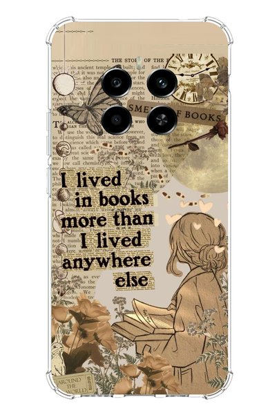 TechTree Realme 12 4g Compatible Book Reading Woman Retro Printed Silicone Case