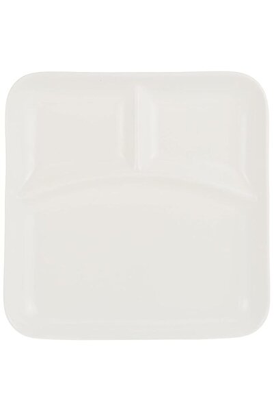 Generic Symphony 3 Division Square Plate,White
