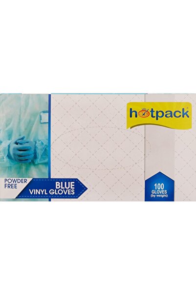 Hotpack Disposable hygienic Blue Vinyl Gloves Powder Free Large, Non Sterile,...