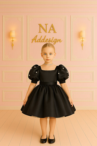 NA ADDESIGN Premium Saten İnci Detaylı Kabarık Prenses Elbise – Farklı Renk S...