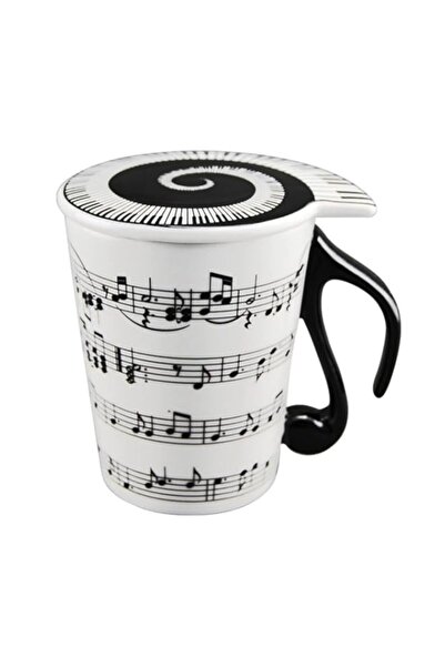 Generic HLJgift Creative Ceramic Musician Coffee Mug Tea Cup with Lid Staves ...