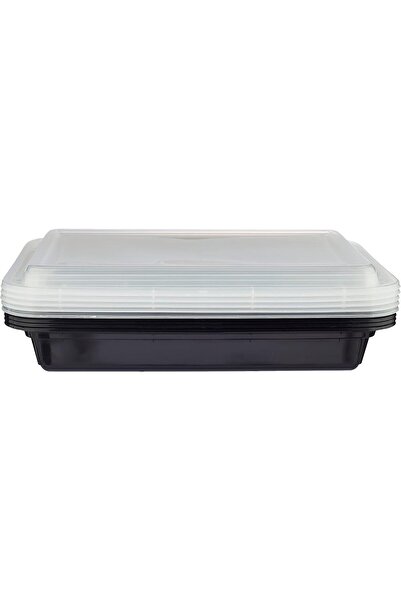 Hotpack Disposable Bento, Food Storage, Microwavable Meal Prep Container, Bla...