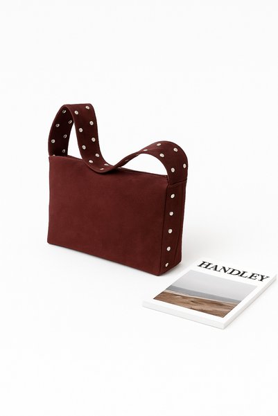 Handley Luxury Suede Detailed Stud Shoulder Bag